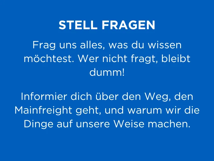 Stelle Fragen