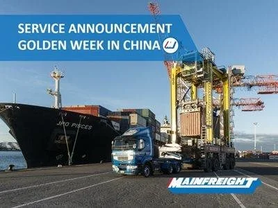 The Chinese Golden Week will be coming soon, is a week-long holiday from Oct 1st to Oct 7th to celebrate the founding of China. During the period of the golden week, it will affect the logistics related business. In order to make the sailing before Golden Week in China, please plan your shipping requirements expeditiously. If you have any questions please contact our Mainfreight local team directly.